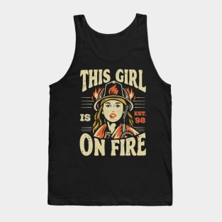 Fierce Firefighter Beauty Girl 98 Tank Top